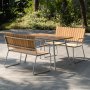 Utegrupp i teak: 2 st soffor med matbord 120x80 cm - Mllan