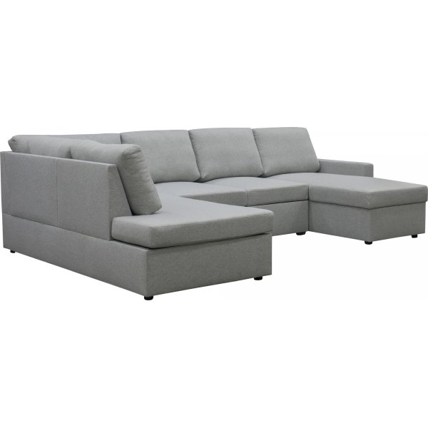 U-soffa b�ddsoffa T�rn� v�ndbar med f�rvaring - 304 cm - ljusgr�