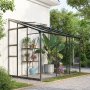 Vggvxthus Nimas 4,8 m - svart - hrdat glas + Vxthusbord