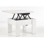 Serafin h�j och s�nkbart soffbord 80-160 x 80 cm - Vit