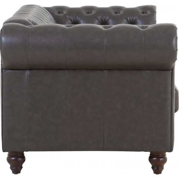 Soffa chesterfield 3-sits 219 cm - mörkbrun PU Soffa chesterfield 3-sits 219 cm - mörkbrun PU
