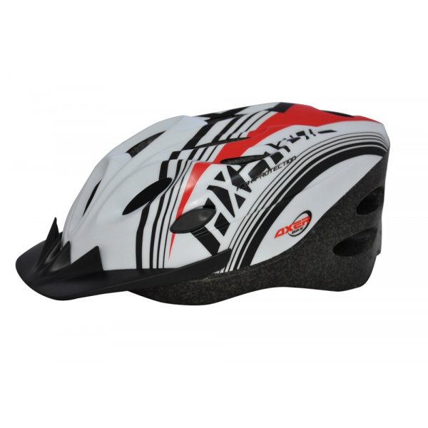 Cykelhj�lm Cooper vit & r�d