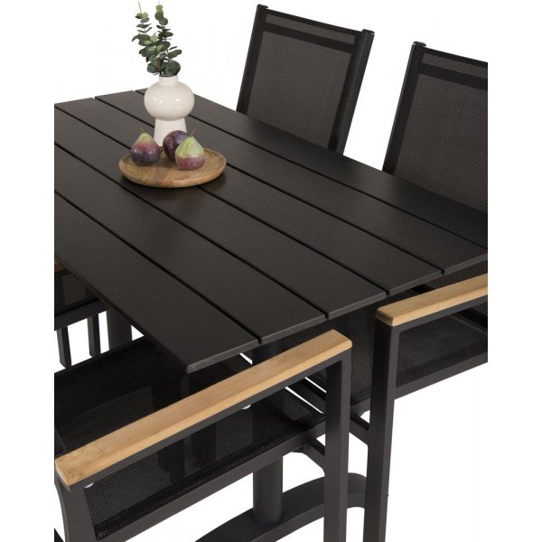 Dallaren Matgrupp (70x120) - Svart - 4 Stolar