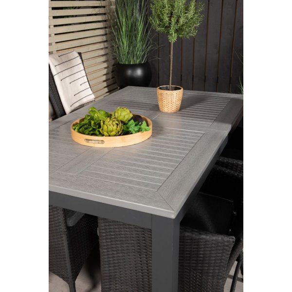 Eken�s Matgrupp (152x90) - Svart/Gr� - 4 Stolar