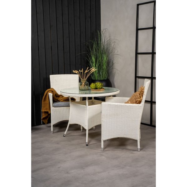 Frubol Matgrupp (ø90) - Vit - 2 Stolar Frubol Matgrupp (ø90) - Vit - 2 Stolar