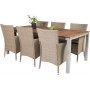 Salstad Matgrupp (200x100) - Natur/Silver - 6 Stolar