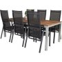Salstad Matgrupp (200x100)  Svart/Natur - 6 Stolar