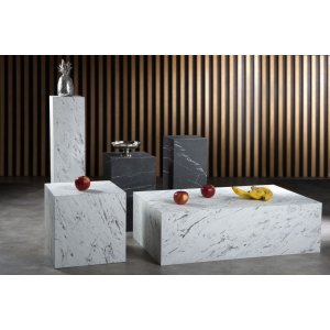 Sidobord vit marmor (Laminat)