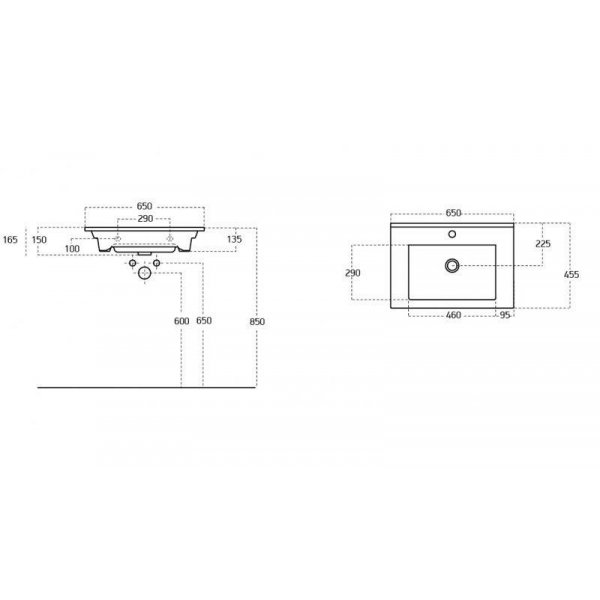 Mbelpakke Sorrento 65 - Naturfarvet med spejl og sideskab