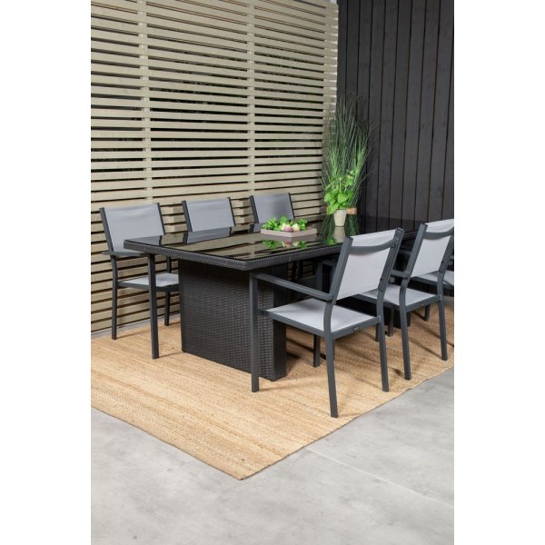 Järnsta Matgrupp (200x100) - Svart - 6 Stolar Järnsta Matgrupp (200x100) - Svart - 6 Stolar