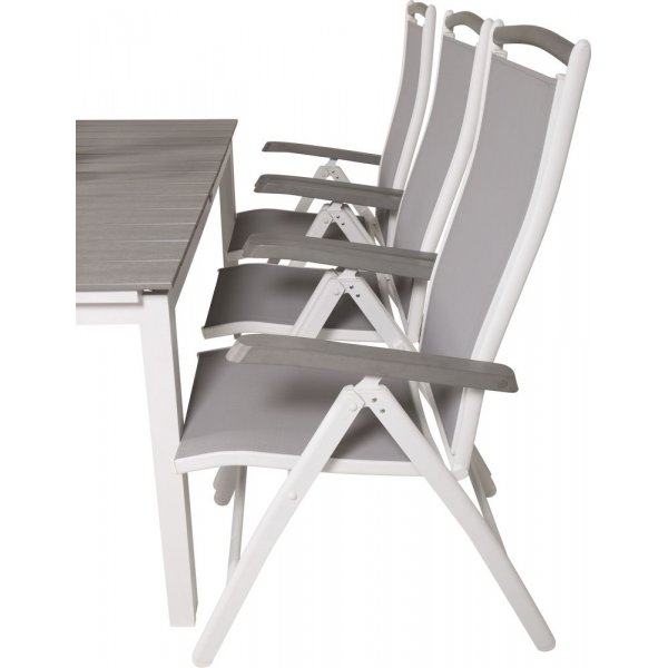 Prässebo Matgrupp (160x100) - Vit/Grå - 6 Stolar Prässebo Matgrupp (160x100) - Vit/Grå - 6 Stolar