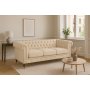 Soffa Chesterfield Cambridge Deluxe 225 cm - Ljus gr�beige sammet