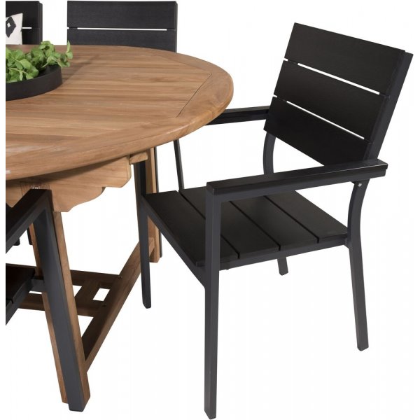 Bjuråker Matgrupp (180x120) - Svart/Natur - 6 Stolar Bjuråker Matgrupp (180x120) - Svart/Natur - 6 Stolar
