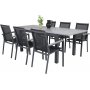 Ekens Matgrupp (152x90) - Svart/Gr - 6 Stolar