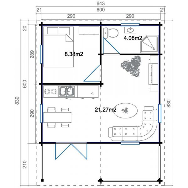 Fritidshus Jeanne - 47,5 m² Fritidshus Jeanne - 47,5 m²