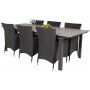 Prssebo Matgrupp (224x100) - Svart/Gr - 6 Stolar