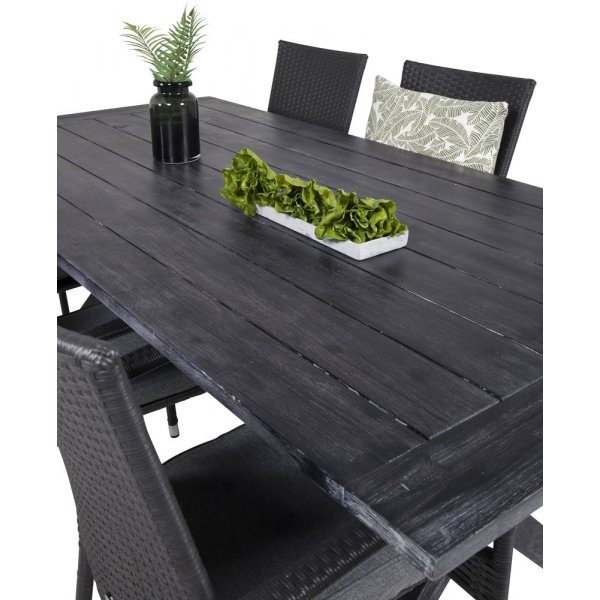 Ramsjö Matgrupp (200x100) - Svart - 6 Stolar Ramsjö Matgrupp (200x100) - Svart - 6 Stolar