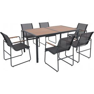 matgrupp utomhus 160x90cm 6 stolar stål zanzibar + textilimpregnering för utemöbler