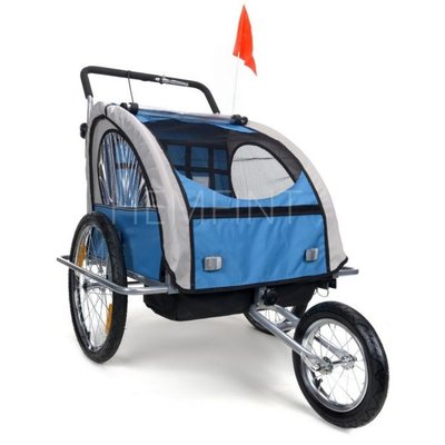 Cykelvagn/joggingvagn med sttdmpare - Bl