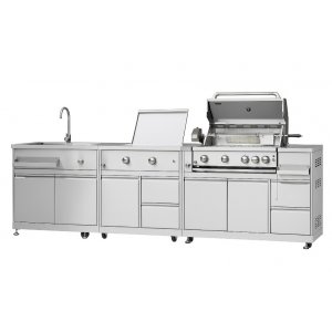 Utomhuskök Med grill & spis i rostfritt stål Utomhuskök Med grill & spis i rostfritt stål