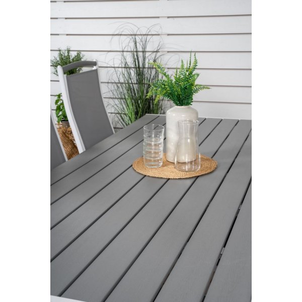 Ervalla Matgrupp (205x90) - Vit/Grå - 6 Stolar Ervalla Matgrupp (205x90) - Vit/Grå - 6 Stolar