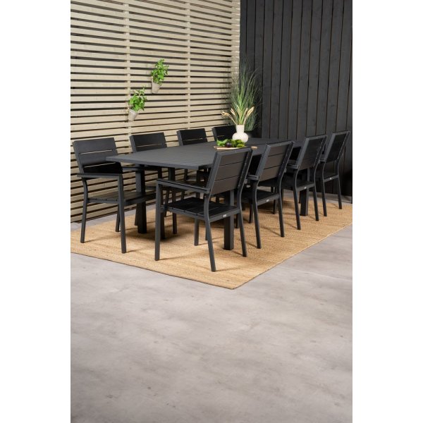 Holma Matgrupp (160x100) - Svart - 8 Stolar