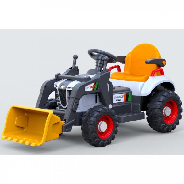 S�hk�auto lapsille Traktori 6V Musta & Keltainen Ulkok�ytt��n