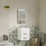 Badrumspaket 80 cm Vit Mjukstängande lådor & LED-spegel - Elara Badrumspaket 80 cm Vit Mjukstängande lådor & LED-spegel - Elara