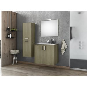 Badrumsmöbler Ionian 65 - Sandfärgat med spegel och sidoskåp