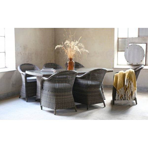 Spisebordssæt Sienna: Spisebordssæt med 6 Mercury-lænestole Spisebordssæt Sienna: Spisebordssæt med 6 Mercury-lænestole