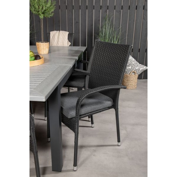 Ekenäs Matgrupp (152x90) - Svart/Grå - 6 Stolar Ekenäs Matgrupp (152x90) - Svart/Grå - 6 Stolar