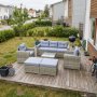 Gro�e Lounge-Gruppe, 7-teilig | Sofa, Sessel, Tisch & Hocker | Grau + Fleckentferner f�r M�bel