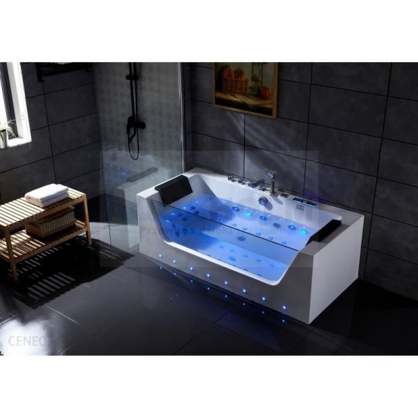 Akrylbadkar 170 cm med tv� sittplatser & v�rmare - Blankvitt