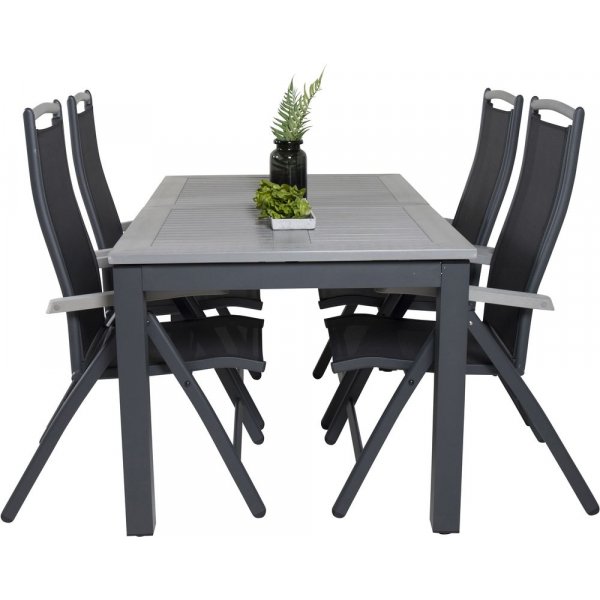 Ekenäs Matgrupp (152x90) - Svart/Grå - 4 Stolar Ekenäs Matgrupp (152x90) - Svart/Grå - 4 Stolar
