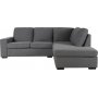 Solna Divansoffa 3-sits Gr� - Djup Liten H�rnmodell & �ppet Avslut 242 cm