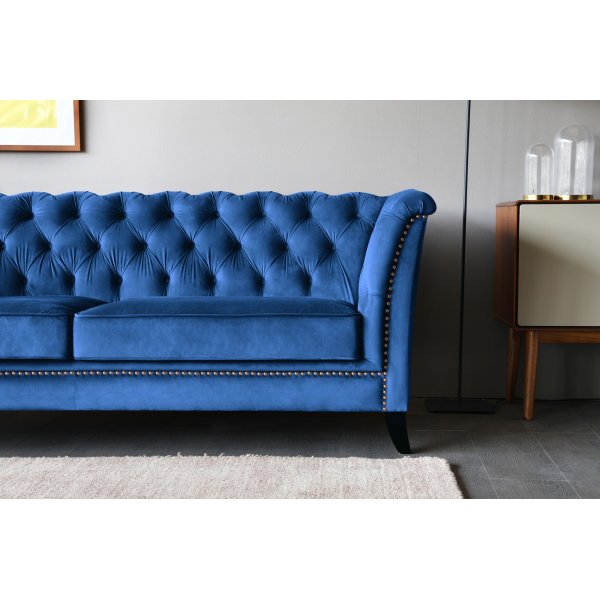 Soffa 3-sits Chesterfield Bl� - Milton