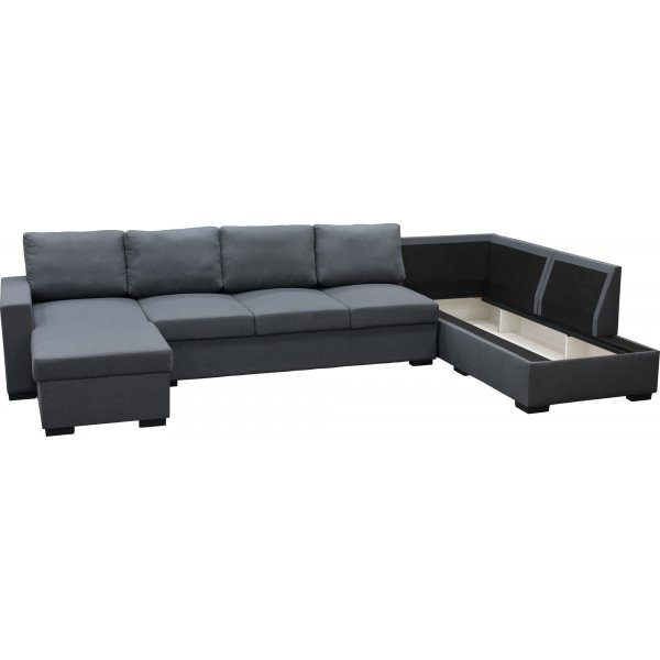U-soffa Solna v�ndbar - 367 cm - m�rkgr�