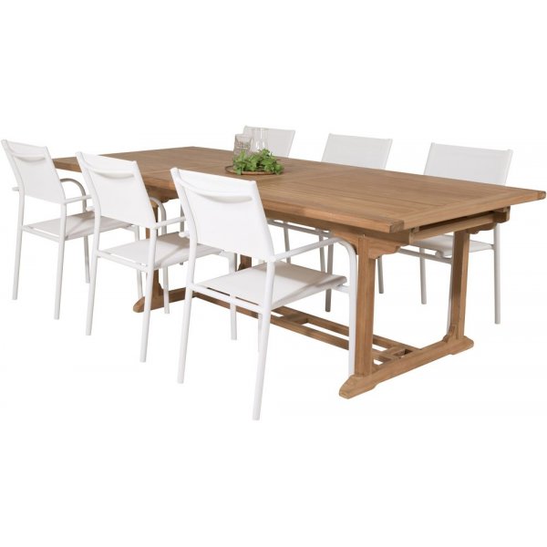 Bjuråker Matgrupp (195x110) - Vit/Natur - 6 Stolar Bjuråker Matgrupp (195x110) - Vit/Natur - 6 Stolar