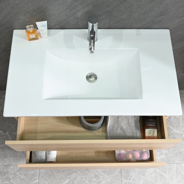 Badrumsmöbler Nordic Oak - Ljus trä + 2.00 x Badrumskrok Badrumsmöbler Nordic Oak - Ljus trä + 2.00 x Badrumskrok