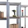 Tre f�rvaringshyllor i galvaniserat st�l � 40�40�180 cm