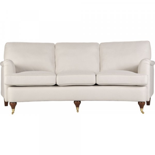 Howard Watford Deluxe svängd 4-sits soffa - 225 cm, beige & hjul i mässing Howard Watford Deluxe svängd 4-sits soffa - 225 cm, beige & hjul i mässing