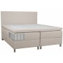S�ng med f�rvaring beige boxbed 180x200 cm