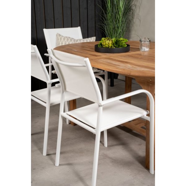 Bjuråker Spisegruppe (180x120) - Hvid/Natur - 6 Stole Bjuråker Spisegruppe (180x120) - Hvid/Natur - 6 Stole