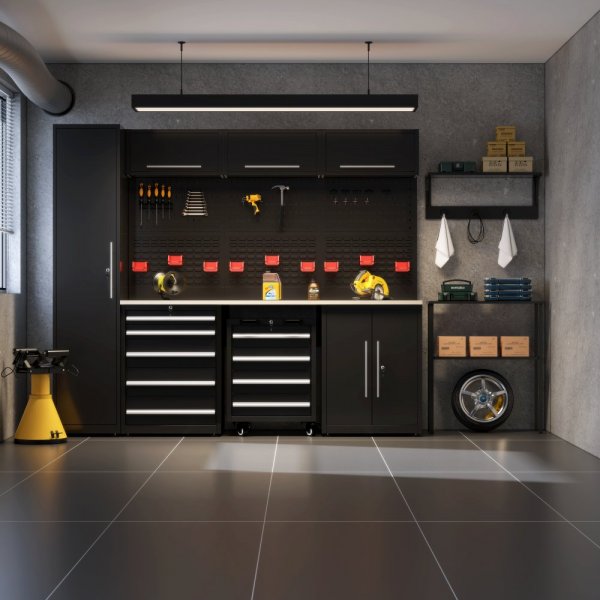 Garageinredning | Komplett f�rvaringssystem | Extra h�g