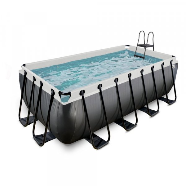 Pool 400x200x122cm med filterpumpe - Sort