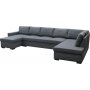 U-soffa Solna v�ndbar - 367 cm - m�rkgr�