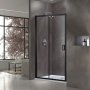 Industrielle Duschwand, schwarzes Aluminium, 110-140 cm - Industrienische