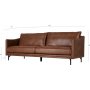 Vintage sofa 3-personers brun 223 cm Vintage sofa 3-personers brun 223 cm