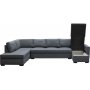 U-soffa Solna v�ndbar - 367 cm - m�rkgr�
