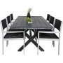 Ramsj Matgrupp (200x100) - Whitewash/Svart - 6 Stolar